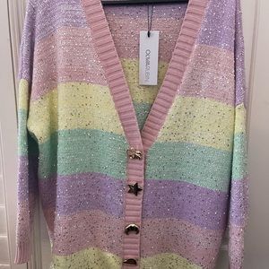 Olivia Rubin Striped V Neck Sweater XS